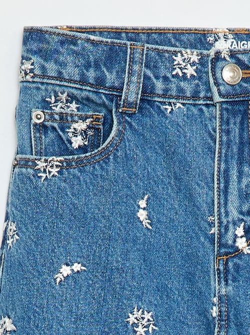 Rechte jeans met motief - Kiabi