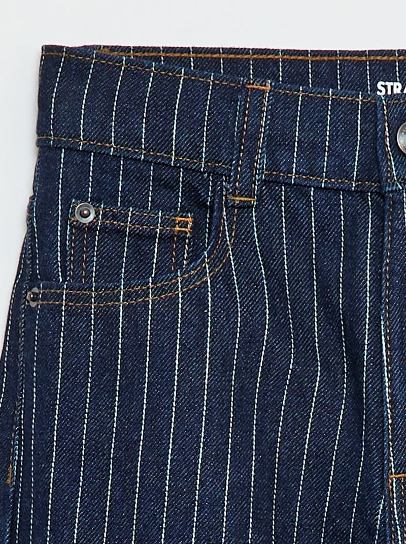 Rechte jeans met motief Blauw - Kiabi