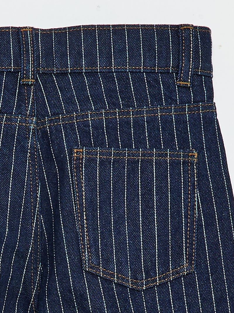 Rechte jeans met motief Blauw - Kiabi