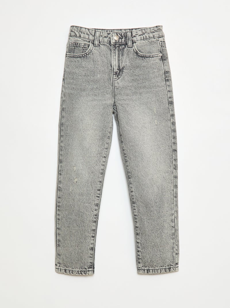 Rechte jeans met scheurtjes Grijs - Kiabi