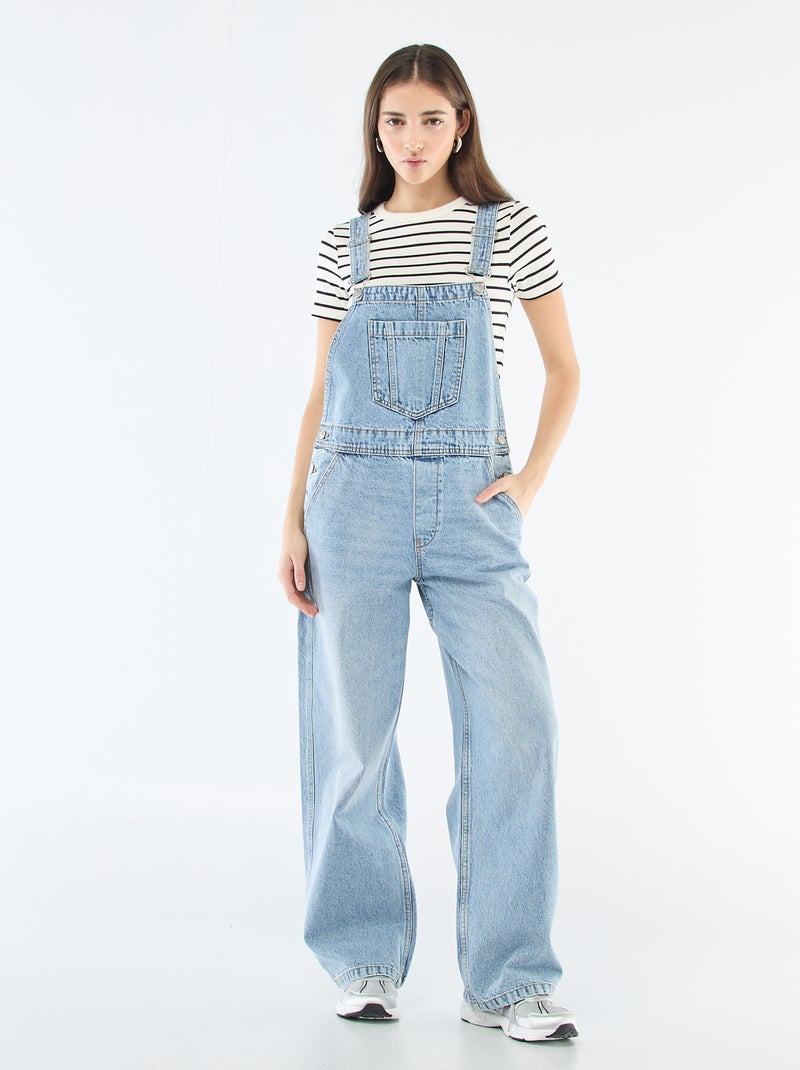 Rechte jeans tuinbroek Blauw - Kiabi