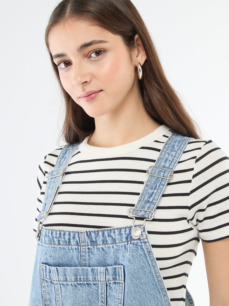 Rechte jeans tuinbroek Blauw - Kiabi