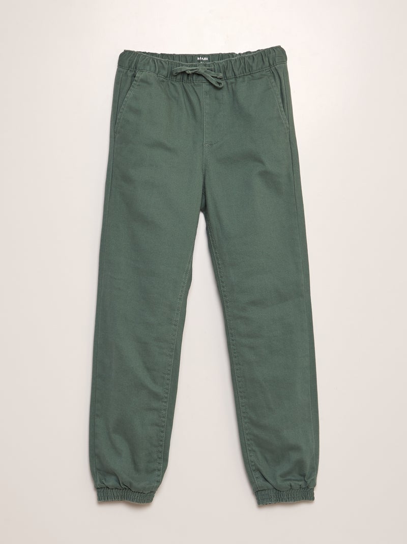 Rechte joggingbroek met voering GROEN - Kiabi