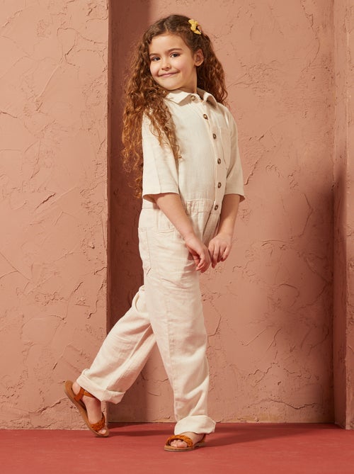 Rechte jumpsuit met korte mouwen - Uniseks - Kiabi