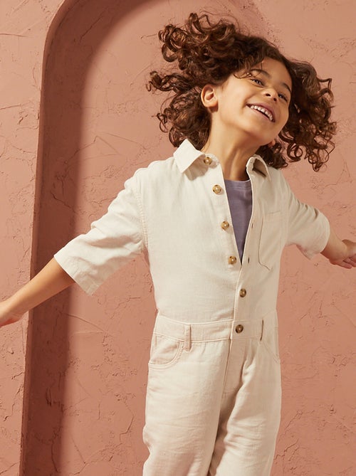 Rechte jumpsuit met korte mouwen - Uniseks - Kiabi