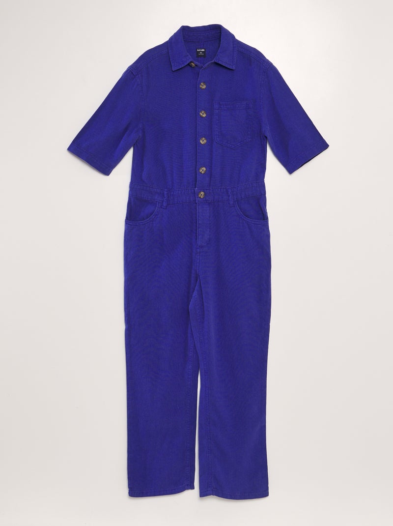 Rechte jumpsuit met korte mouwen - Uniseks BLAUW - Kiabi