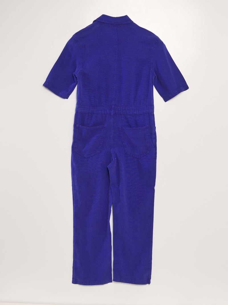 Rechte jumpsuit met korte mouwen - Uniseks BLAUW - Kiabi