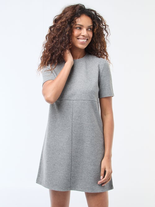 Rechte jurk van zacht tricot - Kiabi