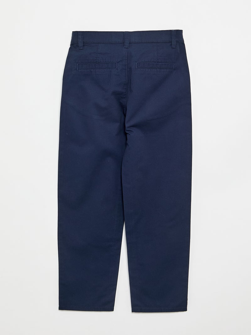 Rechte katoenen broek Blauw - Kiabi