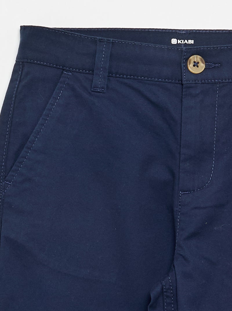 Rechte katoenen broek Blauw - Kiabi