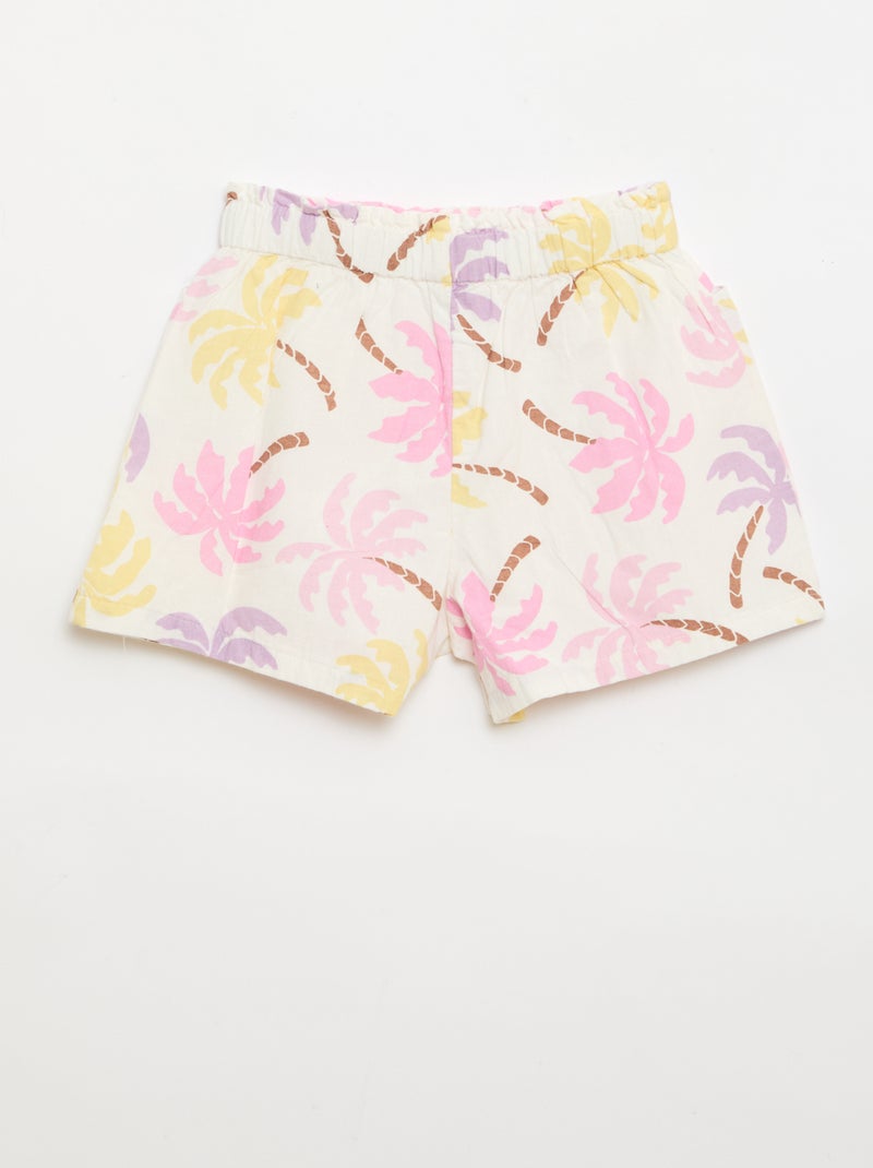 Rechte seersucker short Biege - Kiabi