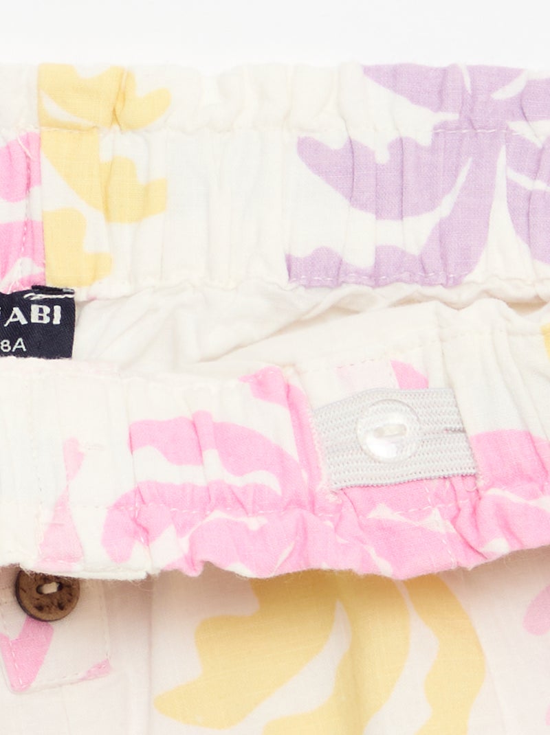 Rechte seersucker short Biege - Kiabi