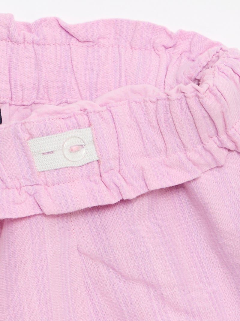 Rechte seersucker short Paars - Kiabi