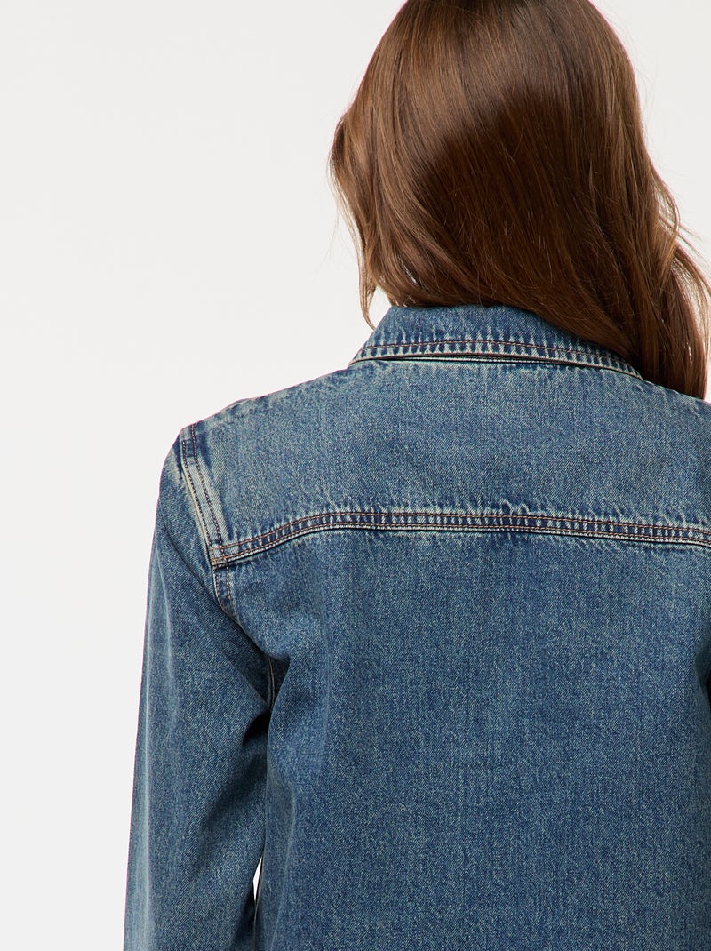 Rechte spijkerblouse Blauw - Kiabi
