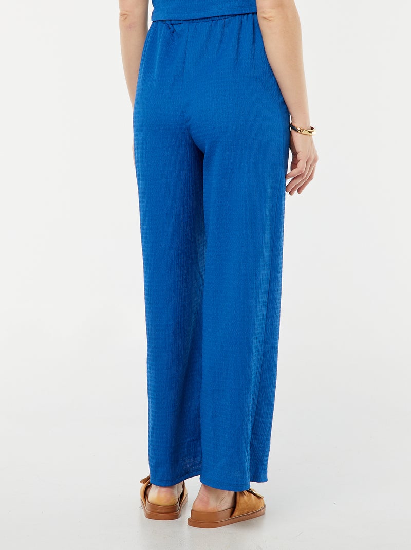 Rechte zwangerschapsbroek van kreukeltricot BLAUW - Kiabi