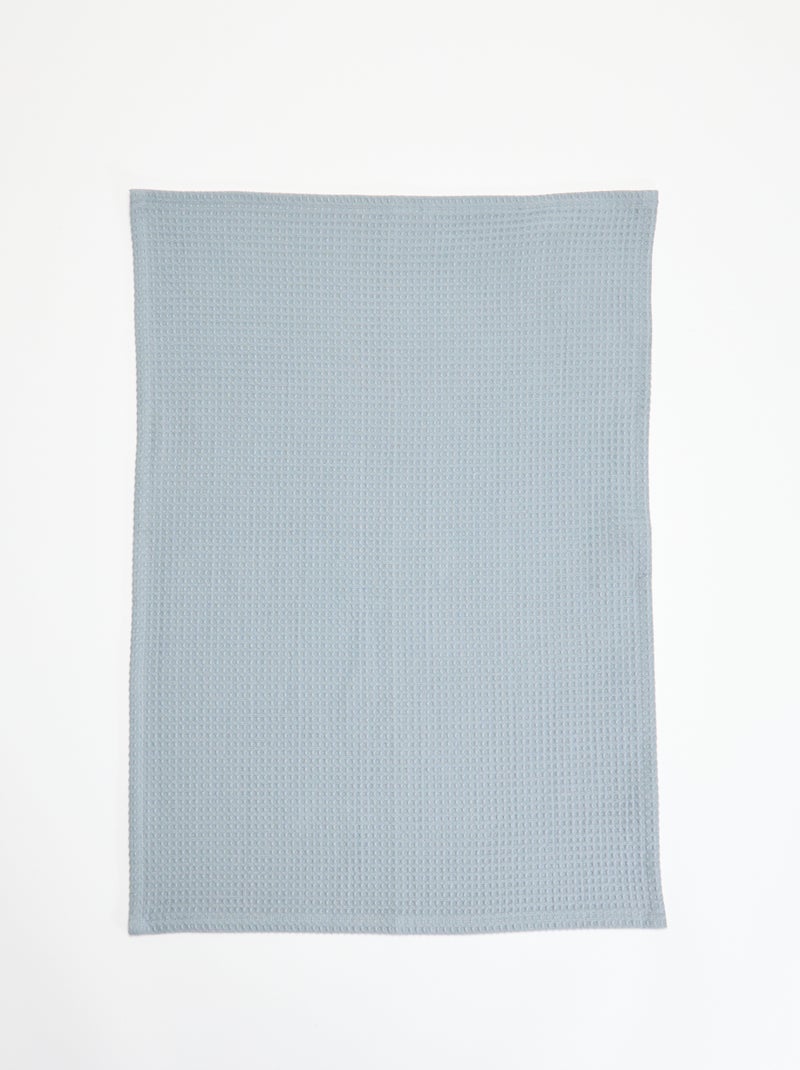 Rechthoekige theedoek met honingraatstructuur Blauw - Kiabi