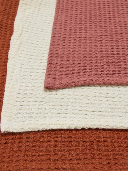 Rechthoekige theedoek met honingraatstructuur - Kiabi