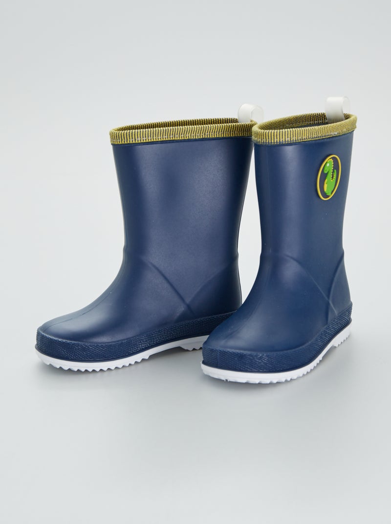 Regenlaarzen met dinosaurusprint BLAUW - Kiabi