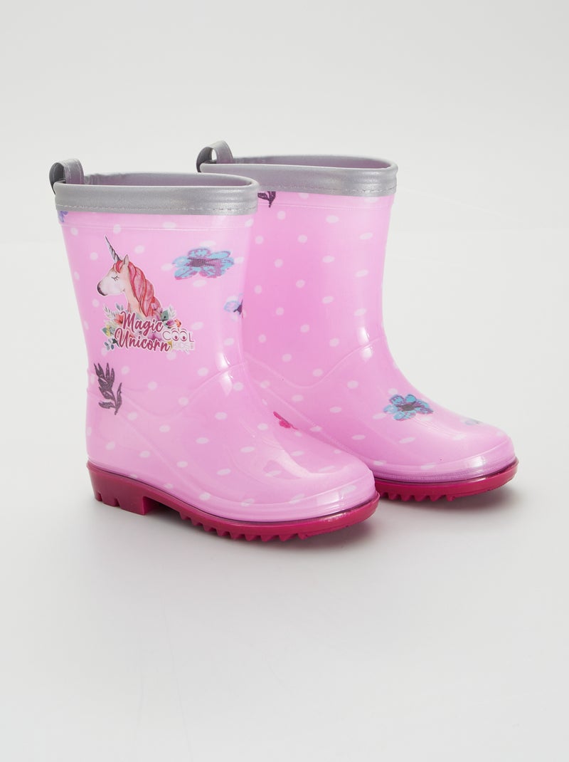 Regenlaarzen met eenhoornprint ROSE - Kiabi