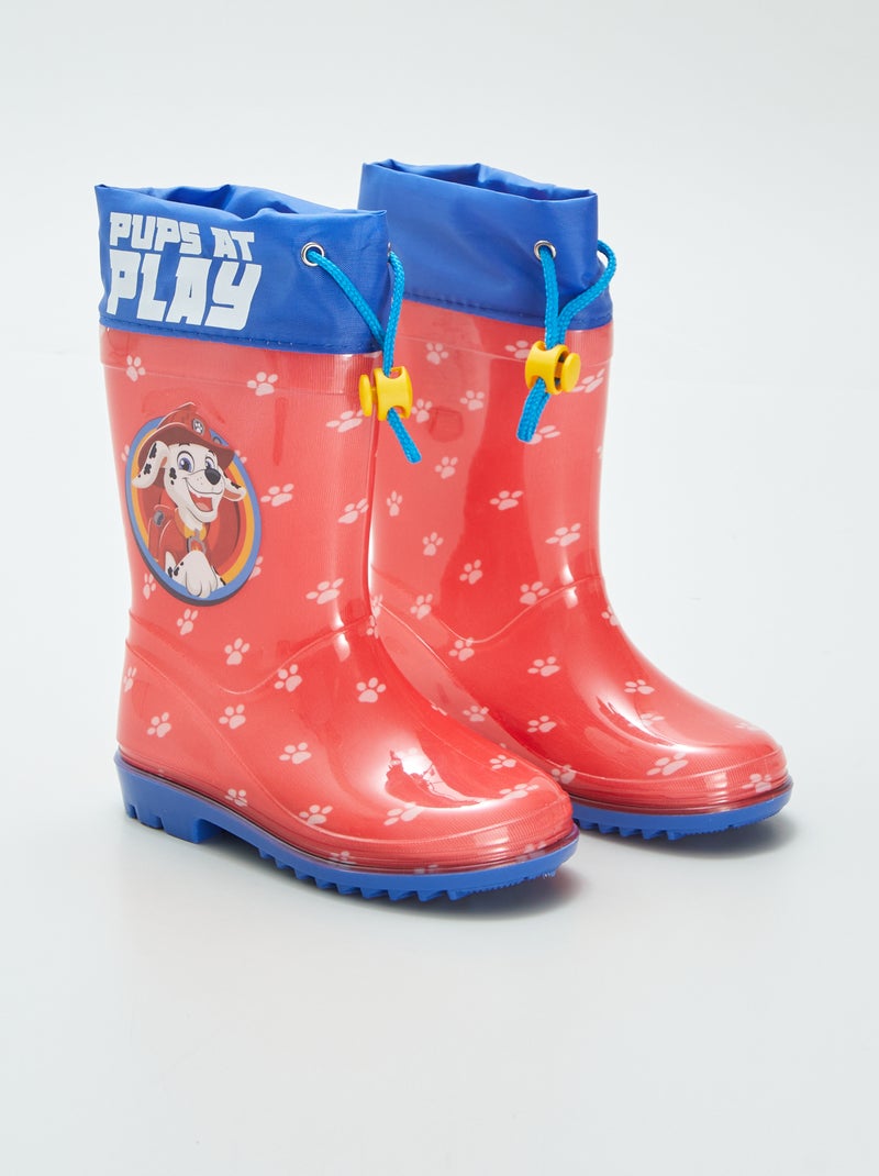 Regenlaarzen met PAW Patrol-print ROOD - Kiabi