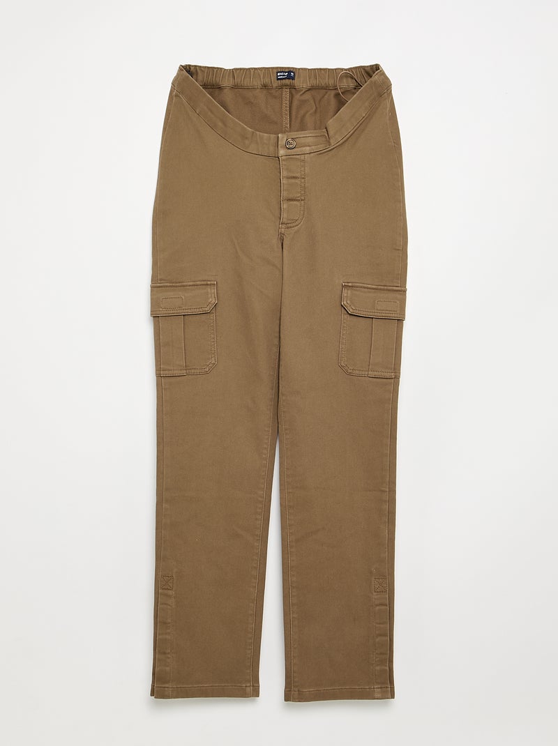 Regular broek met klepzakken - gemakkelijk aan te trekken collectie Bruin - Kiabi