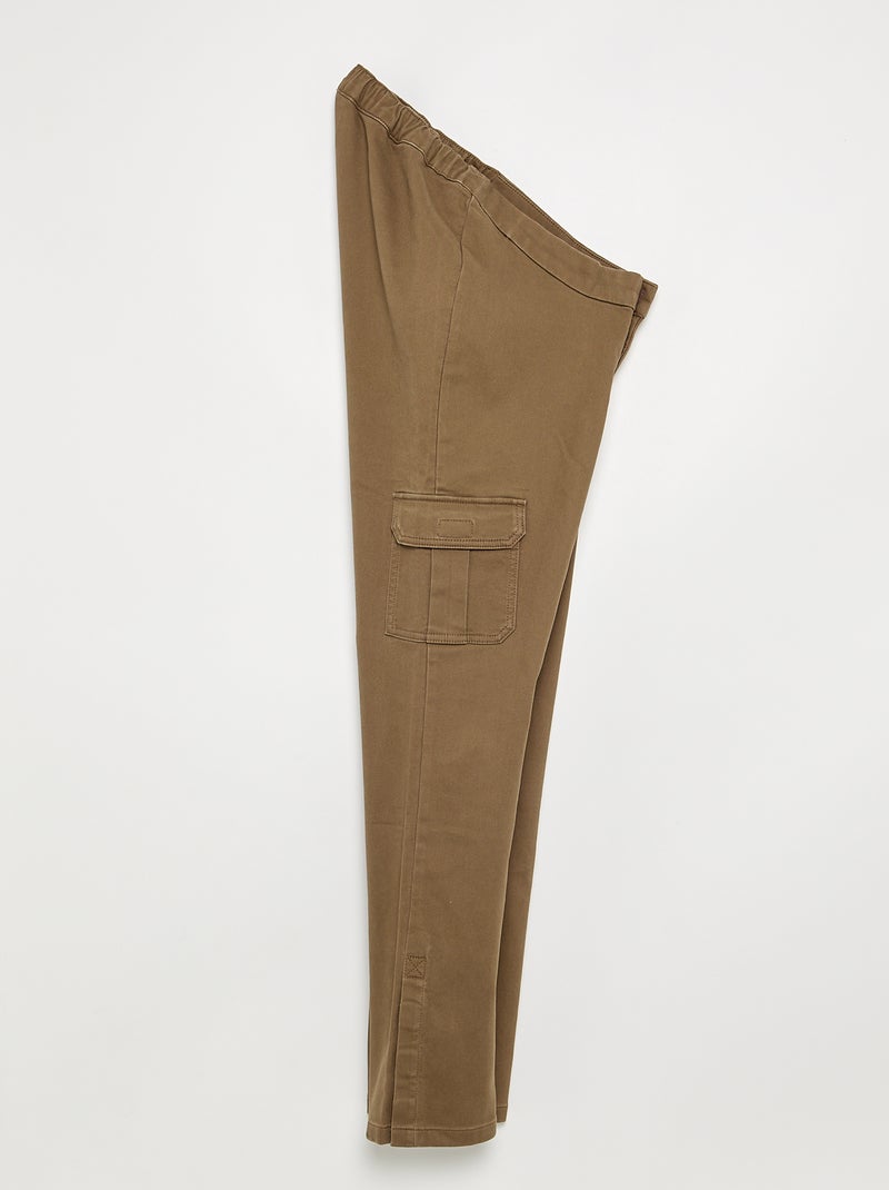 Regular broek met klepzakken - gemakkelijk aan te trekken collectie Bruin - Kiabi