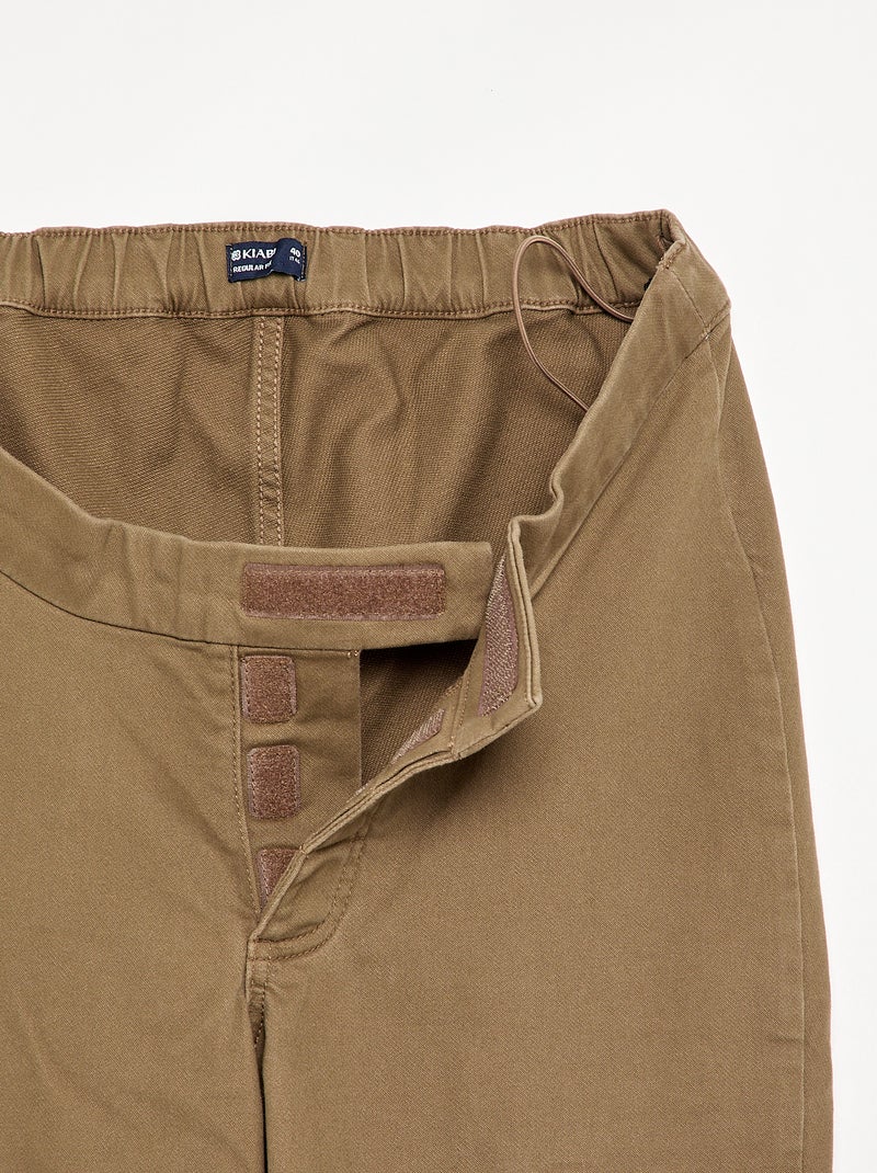 Regular broek met klepzakken - gemakkelijk aan te trekken collectie Bruin - Kiabi