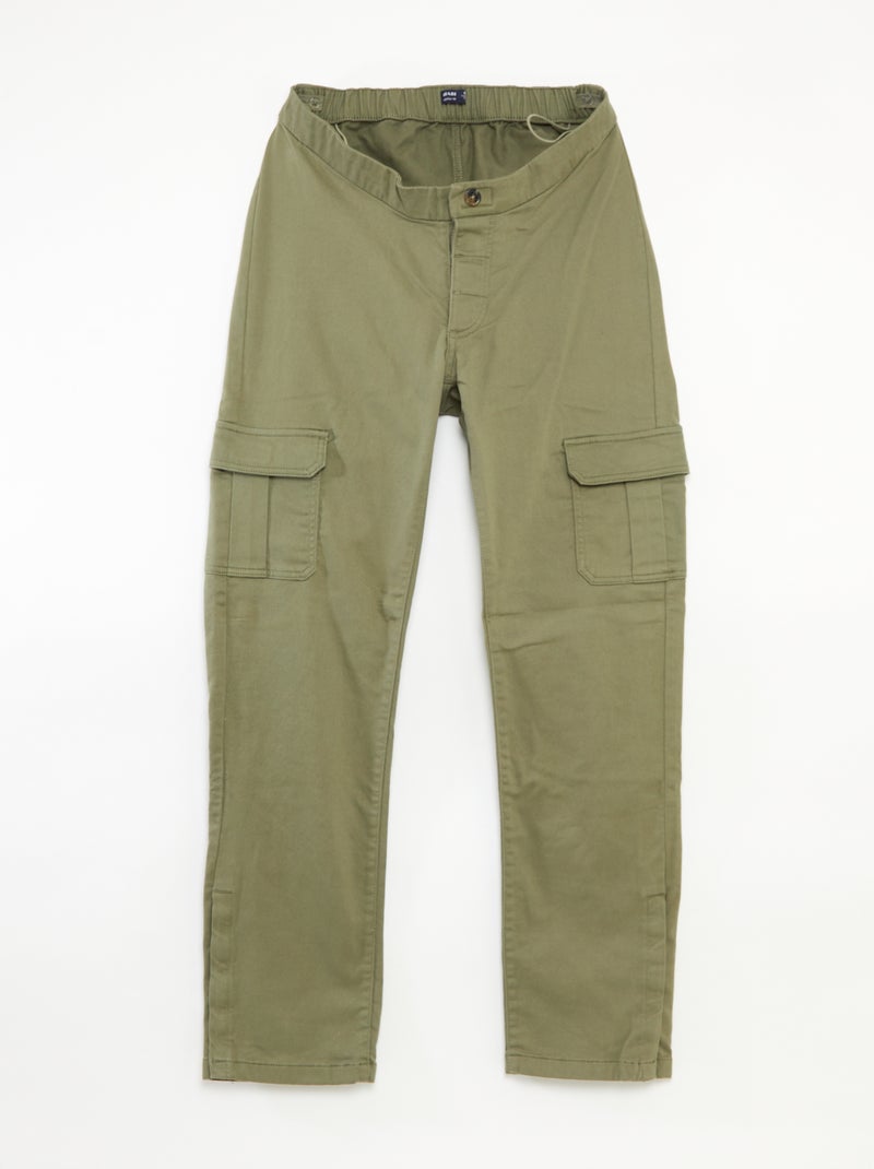Regular broek met klepzakken - gemakkelijk aan te trekken collectie groen - Kiabi