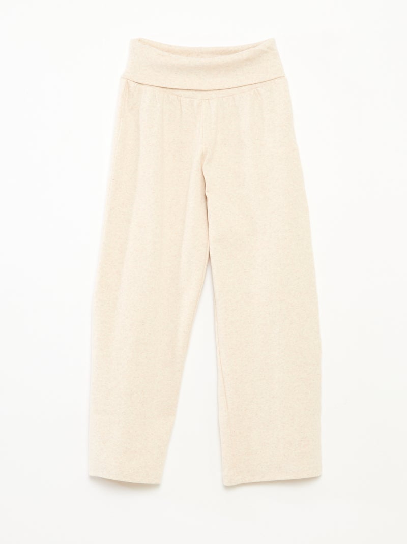 Regular-fit broek met elastische taille Biege - Kiabi