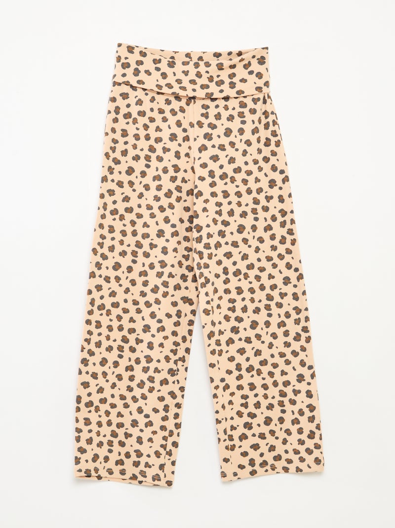 Regular-fit broek met elastische taille Biege - Kiabi