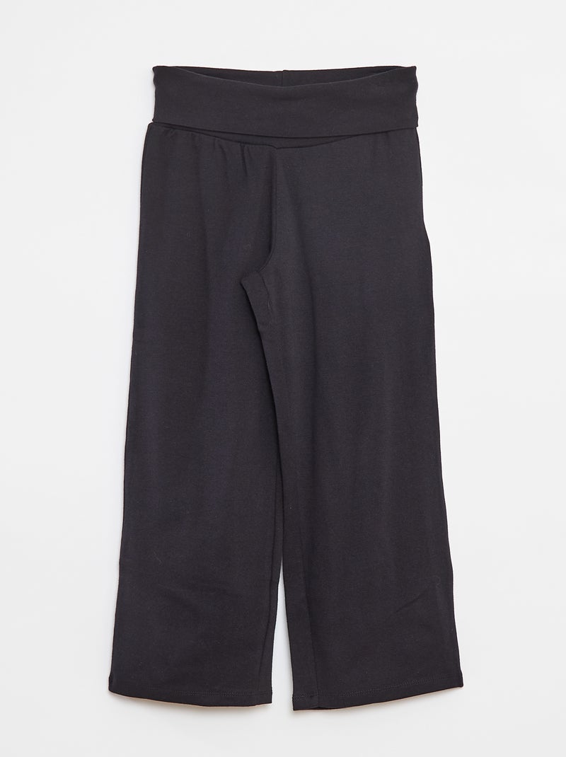 Regular-fit broek met elastische taille zwart - Kiabi