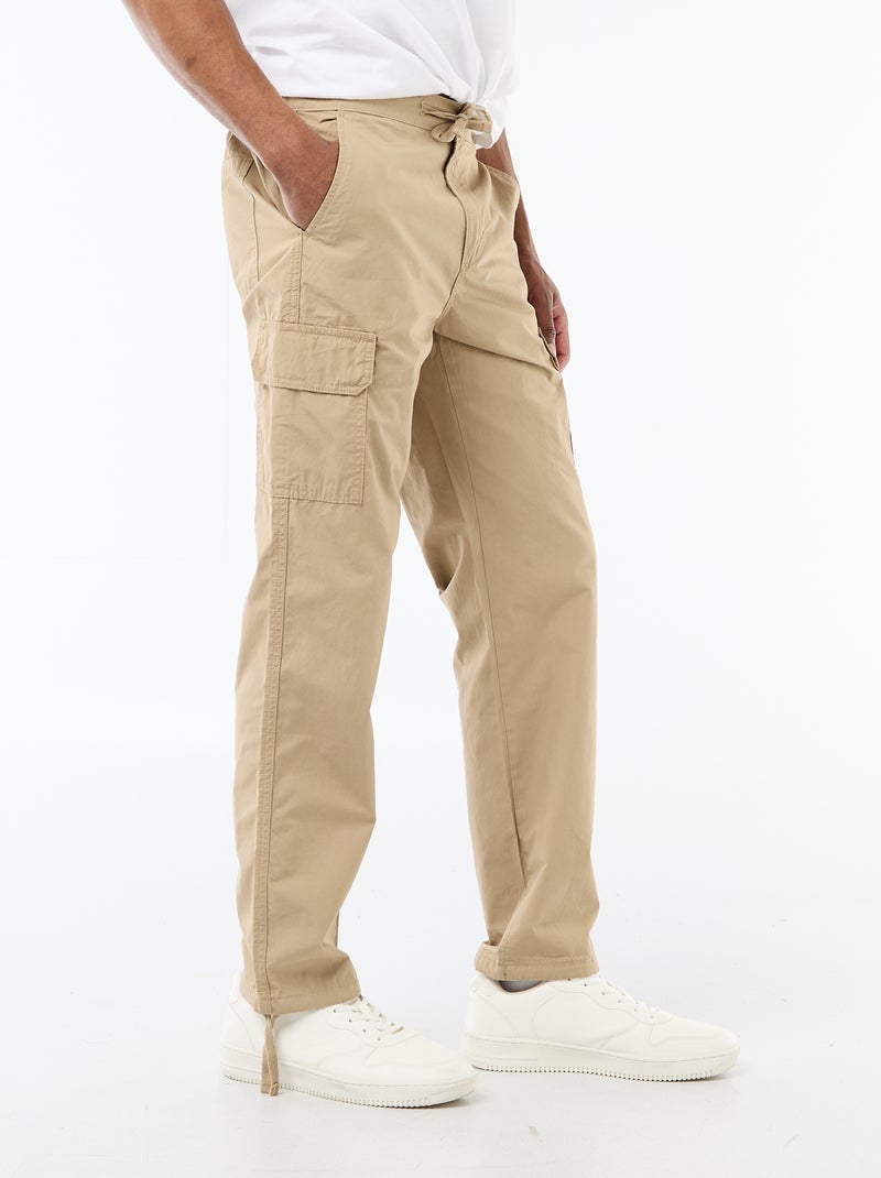 Regular fit-broek met meerdere zakken Biege - Kiabi