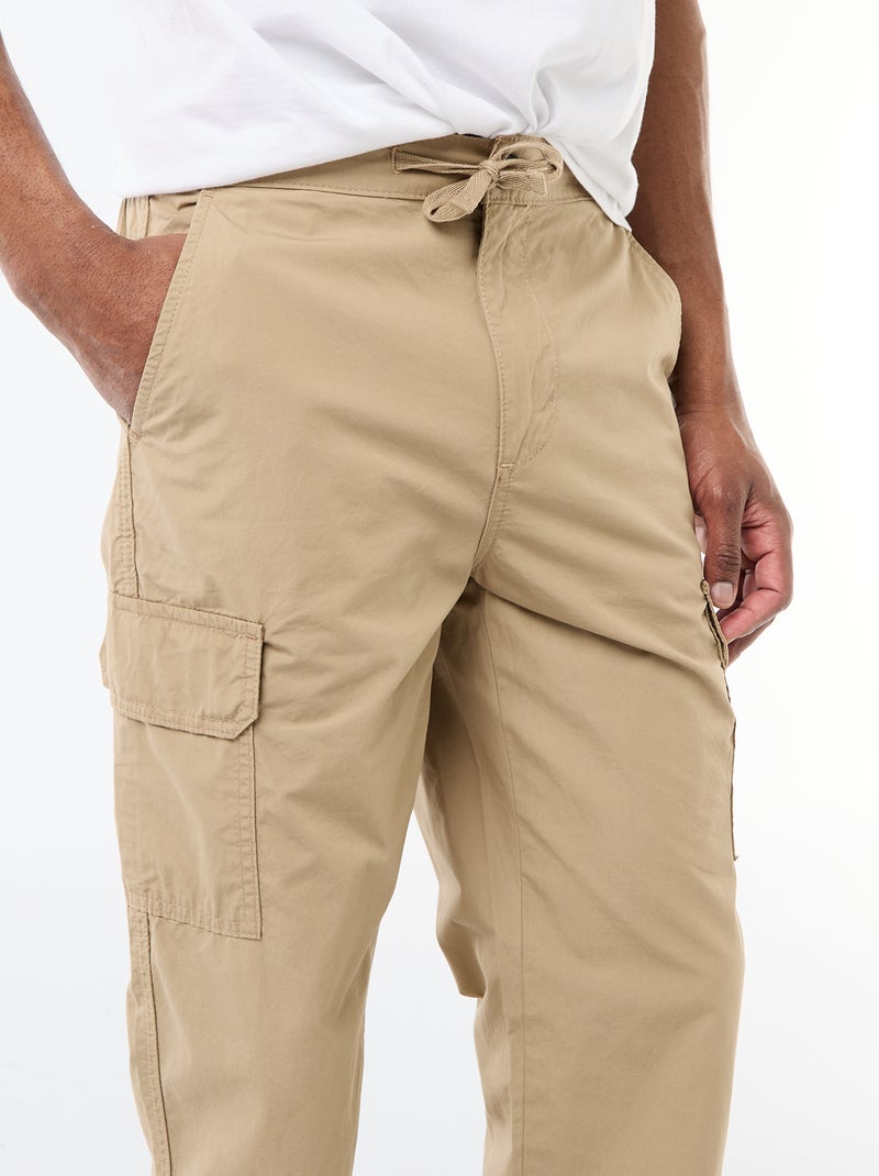 Regular fit-broek met meerdere zakken Biege - Kiabi