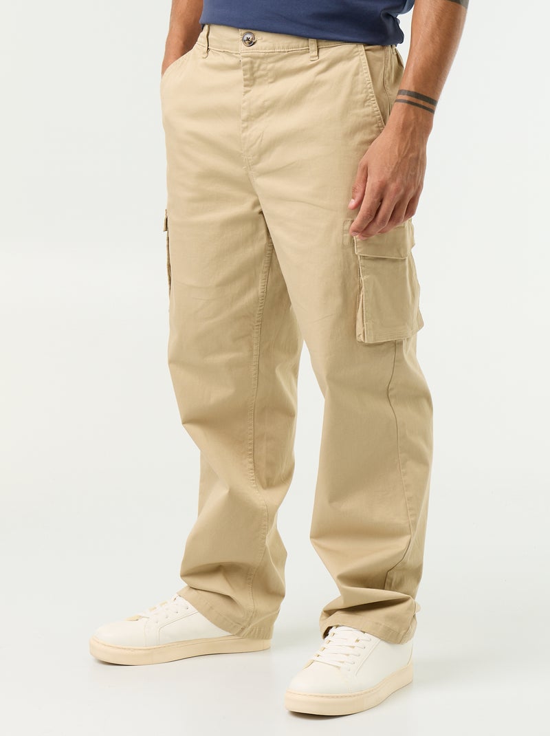 Regular fit-broek met meerdere zakken Biege - Kiabi