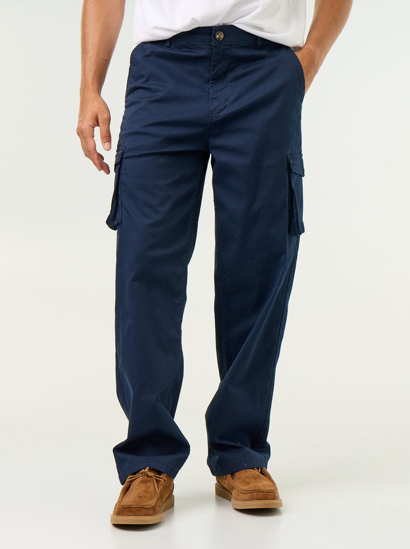 Regular fit-broek met meerdere zakken Blauw - Kiabi