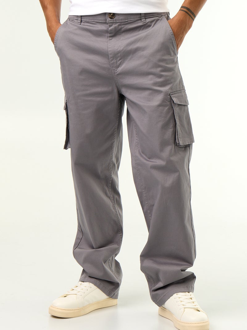 Regular fit-broek met meerdere zakken Grijs - Kiabi