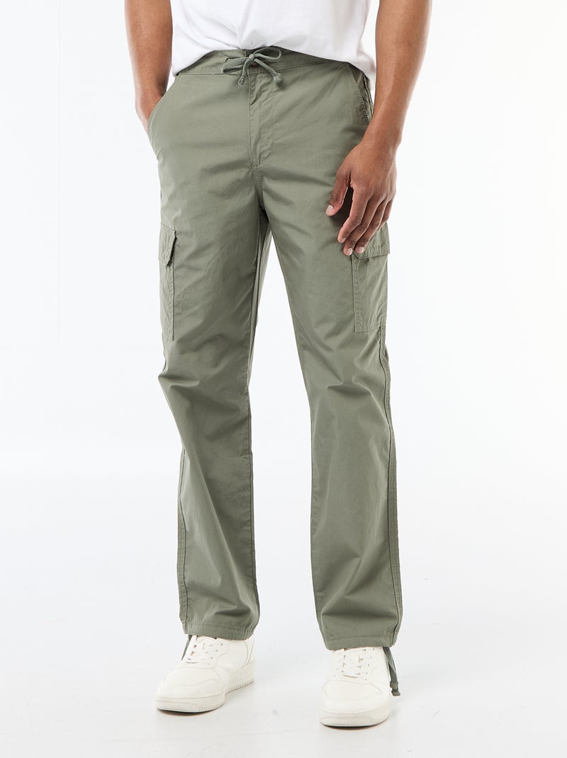 Regular fit-broek met meerdere zakken Groen - Kiabi