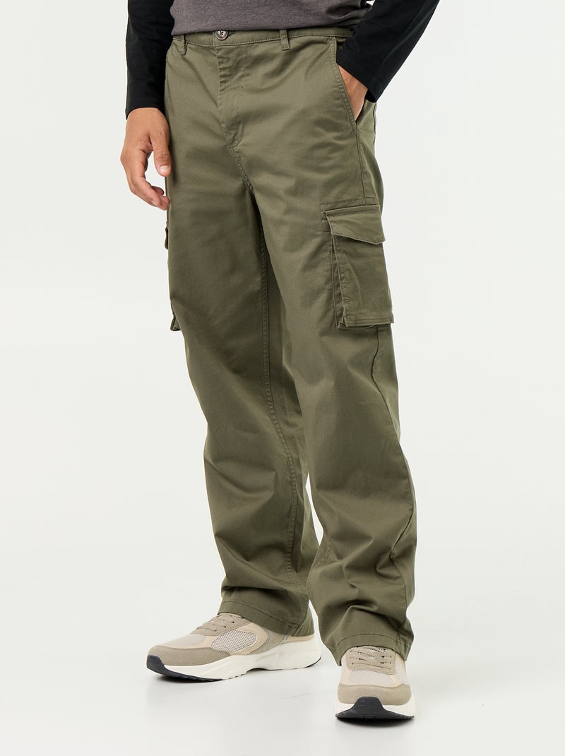 Regular fit-broek met meerdere zakken Groen - Kiabi