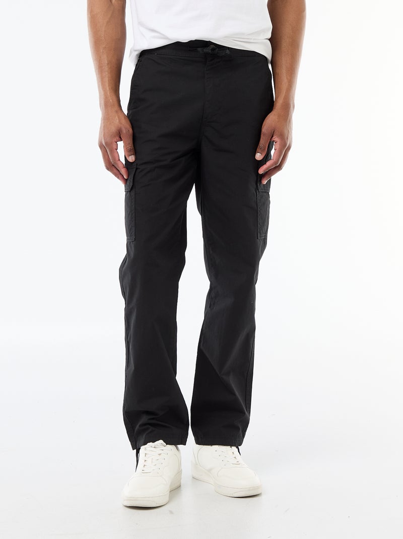 Regular fit-broek met meerdere zakken Zwart - Kiabi