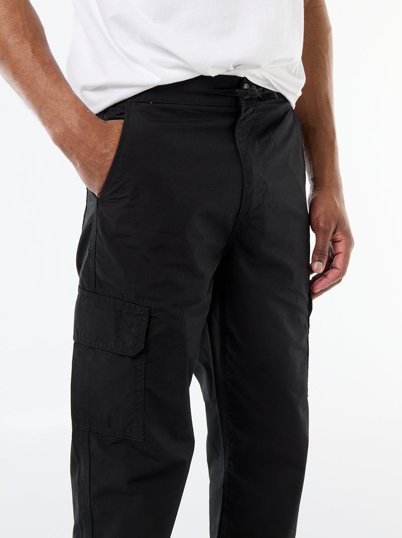 Regular fit-broek met meerdere zakken Zwart - Kiabi