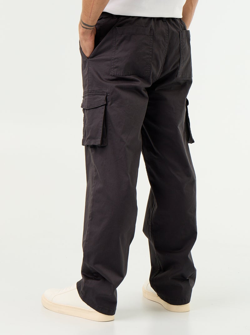 Regular fit-broek met meerdere zakken Zwart - Kiabi