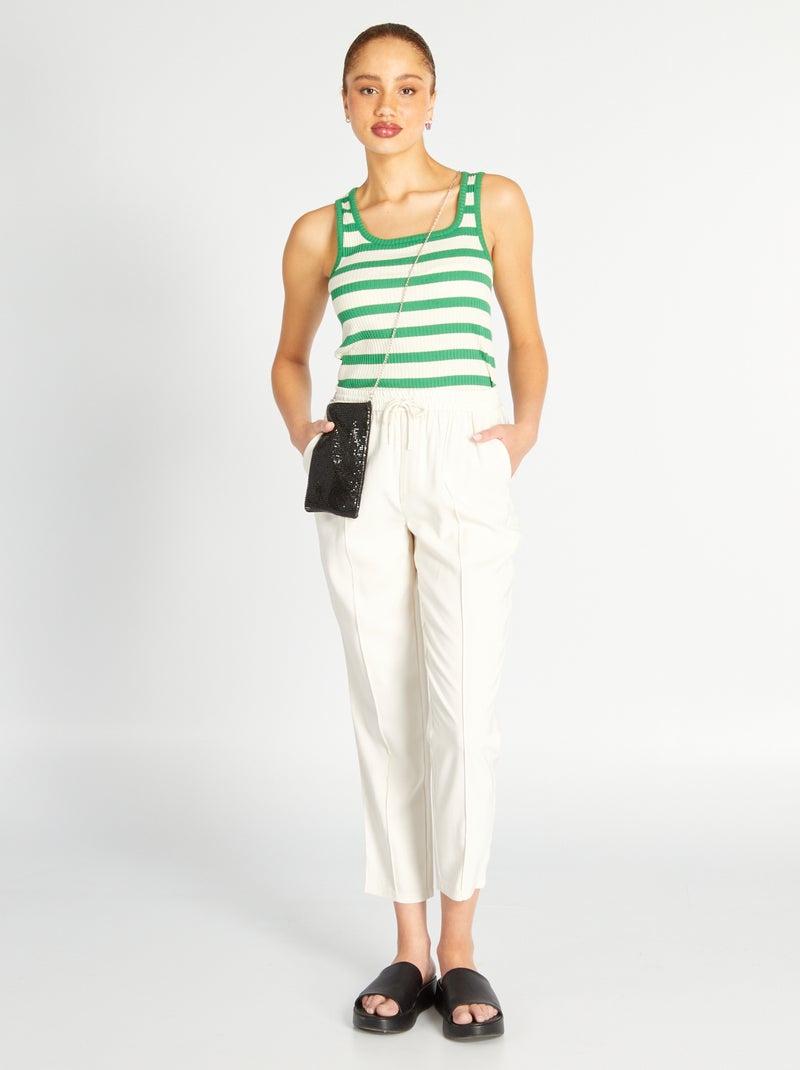 Regular-fit broek van twill, in joggingmodel WIT - Kiabi