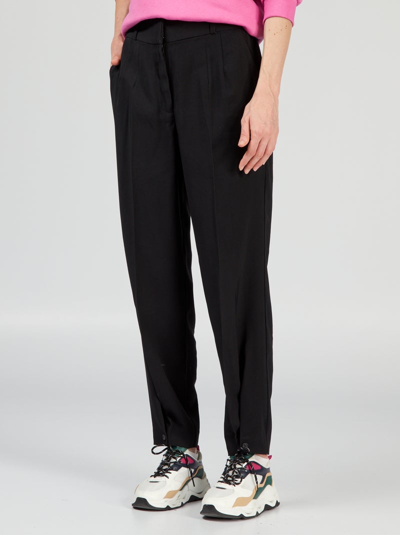 Regular-fit broek van twill ZWART - Kiabi