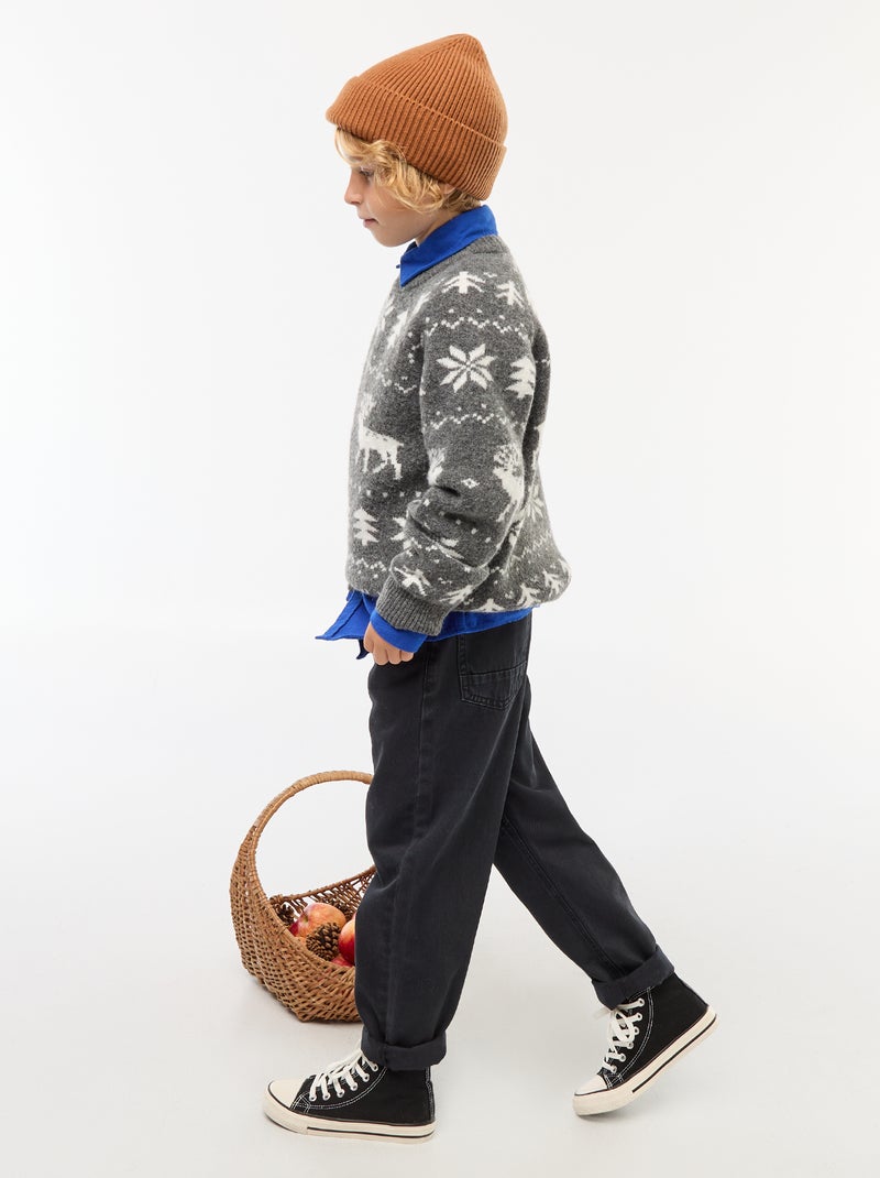 Regular-fit broek zwart - Kiabi