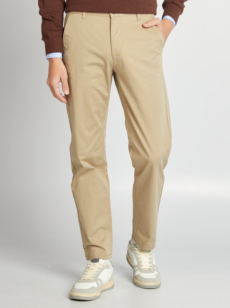 Regular-fit chino broek - L32 BIEGE - Kiabi