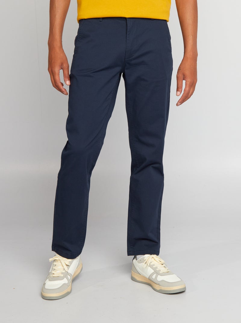 Regular-fit chino broek - L32 BLAUW - Kiabi