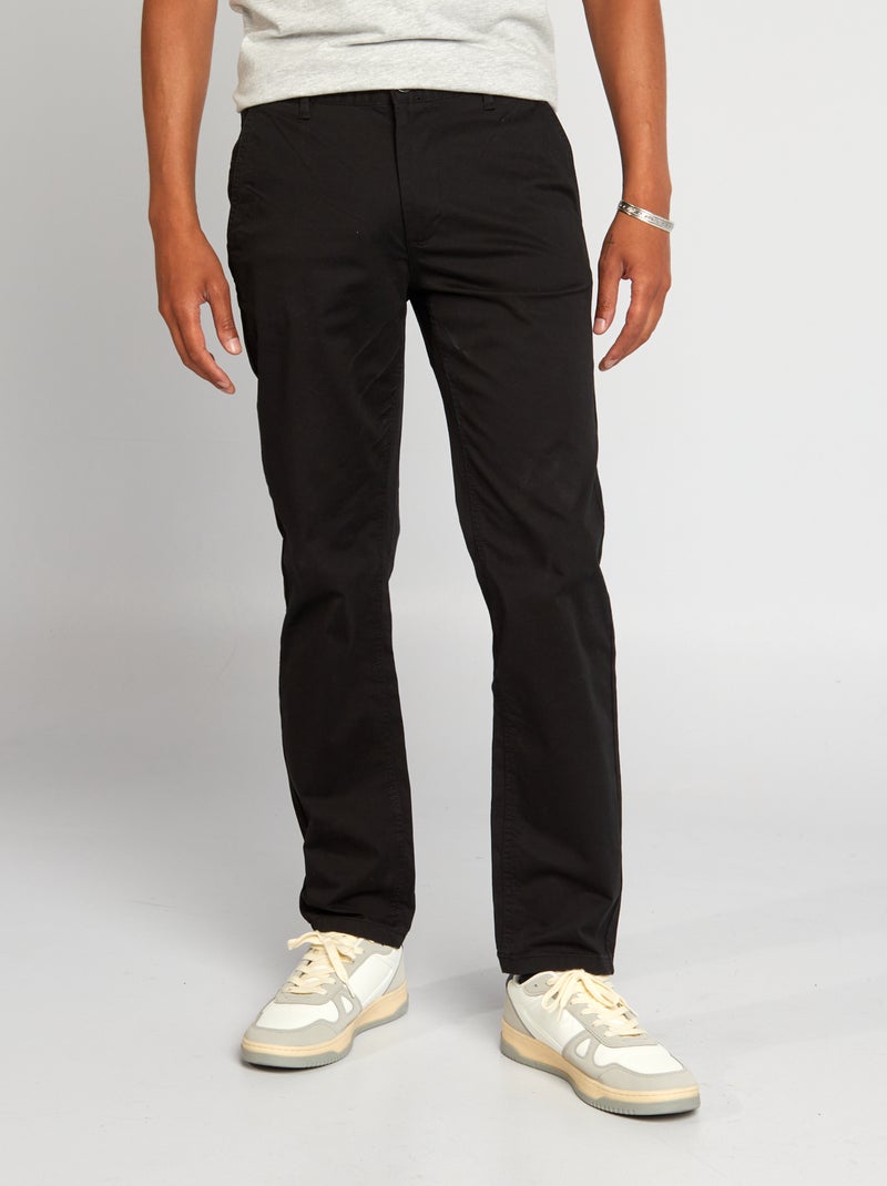 Regular-fit chino broek - L32 zwart - Kiabi