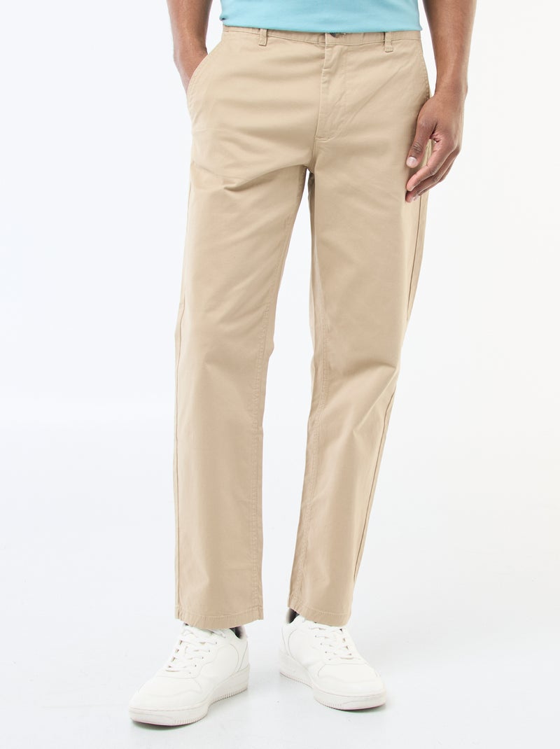 Regular-fit chino broek Biege - Kiabi