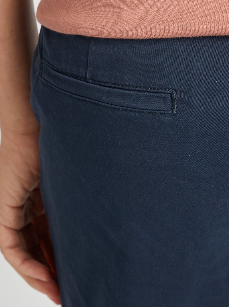 Regular-fit chino broek BLAUW - Kiabi