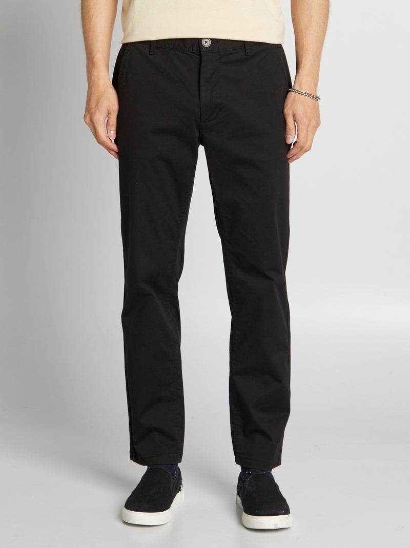 Regular-fit chino broek ZWART - Kiabi